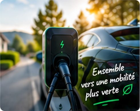 Borne de recharge branchée sur un véhicule